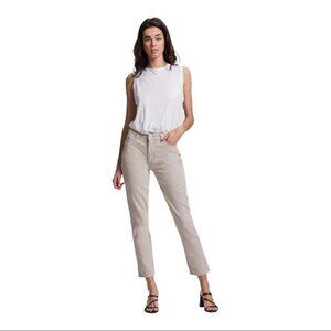 NEW Hudson Ivory Barbara High Rise Crop Straight Jeans 30 Size 10